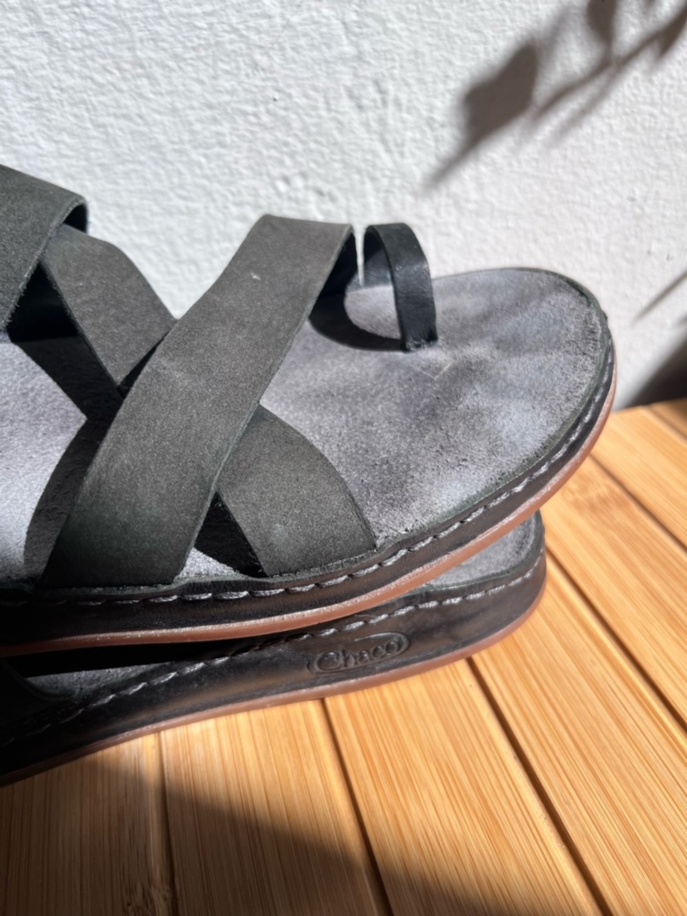 Chaco Wayfarer Loop Sandal Black Leather - Picture 5 of 6